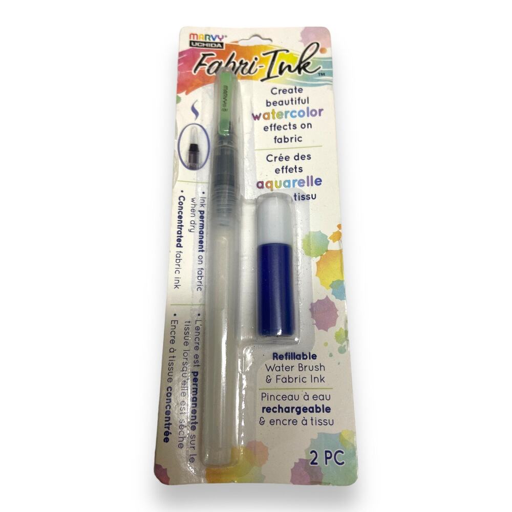 Marvy‎ Uchida Fabri-Ink Water Brush Watercolor Paint Blue Ink 412-C03 NEW